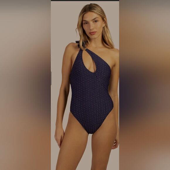 TRINA TURK ADELINA ASYMMETRICAL MAILLOT ONE PIECE BATHING SUIT size 6 - Picture 1 of 10